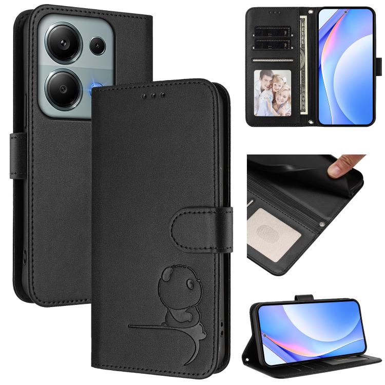 Litter Panda Embossing RFID Leather Phone Case with Lanyard, For Redmi 15 5G Global / 15 4G SEA 169mm, For Redmi 15 5G / 4G EU 171mm, For Redmi 13x / 13 4G / Poco M6 4G, For Redmi A5 4G 173.3mm, For Redmi Note 13 Pro 4G / Note 14S                      ...