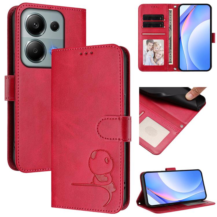 Litter Panda Embossing RFID Leather Phone Case with Lanyard, For Redmi 15 5G Global / 15 4G SEA 169mm, For Redmi 15 5G / 4G EU 171mm, For Redmi 13x / 13 4G / Poco M6 4G, For Redmi A5 4G 173.3mm, For Redmi Note 13 Pro 4G / Note 14S                      ...