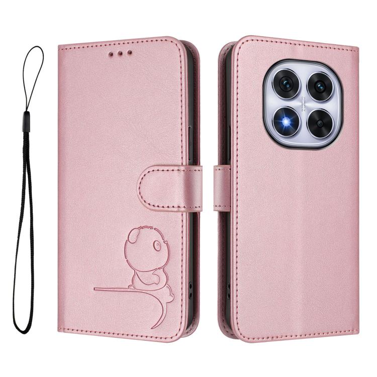 Litter Panda Embossing RFID Leather Phone Case with Lanyard, For Redmi Note 14 Pro 4G, For Redmi Note 14 4G 163.25mm, For Redmi 14C 4G / 14R 5G / A4 5G, For Redmi K70 Ultra, For Redmi A3 / A3x / Xiaomi Poco C61, For Redmi 13C 4G / 5G / Poco C65        ...