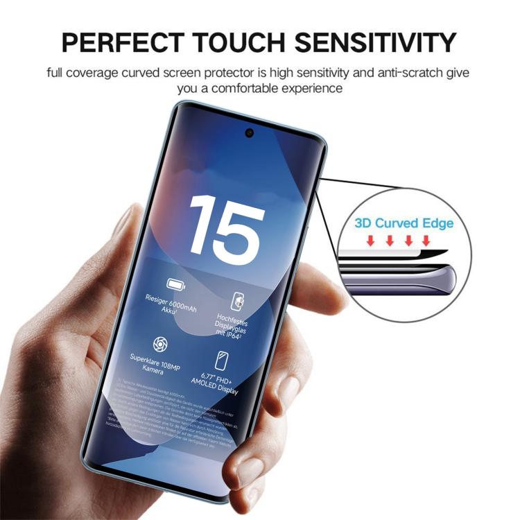 Full Glue 9H HD 3D Curved Edge Tempered Glass Film, For Redmi Note 15 4G Global 164mm, For Redmi Note 15 Pro 4G Global 163.2mm, For Xiaomi Poco X7, For Xiaomi Redmi Note 14 Pro 5G / 4G, For Xiaomi Redmi Note 14 4G 163.25mm, For Xiaomi Redmi Note 14 5G ...