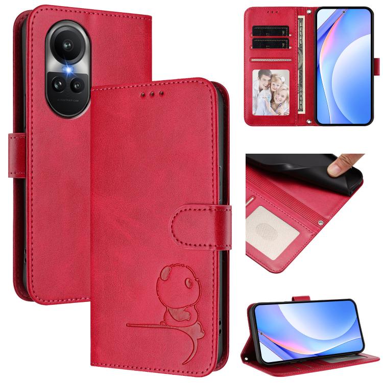 Litter Panda Embossing RFID Leather Phone Case with Lanyard, For OPPO Reno11 Pro 5G Global, For OPPO Find X7 Ultra, For OPPO A58 4G Global, For OPPO Reno10 / Reno10 Pro Global, For OPPO A78 4G Global, For OPPO Find X8 Pro, For OPPO A78 5G Global / A1x ...