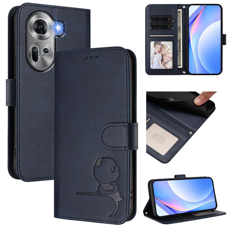 Litter Panda Embossing RFID Leather Phone Case with Lanyard, For OPPO K12x 5G Global, For OPPO Reno12 Pro 5G Global, For OPPO Reno12 5G Global, For OPPO A2 Pro 5G / F27 Pro / F27 Pro+, For OPPO A60 4G Global, For OPPO Reno11 F 5G Global, For OPPO Find ...