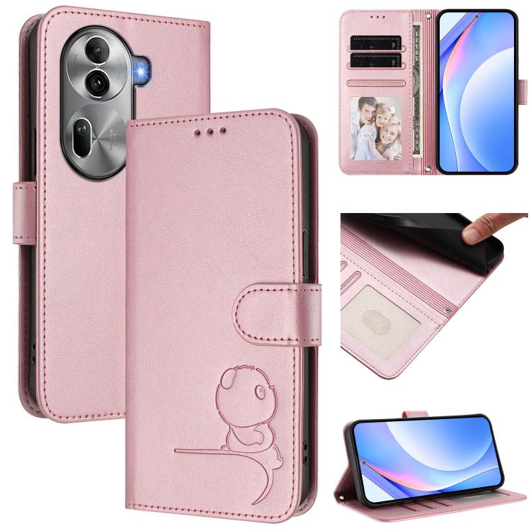 Litter Panda Embossing RFID Leather Phone Case with Lanyard, For OPPO Reno11 Pro 5G Global, For OPPO Find X7 Ultra, For OPPO A58 4G Global, For OPPO Reno10 / Reno10 Pro Global, For OPPO A78 4G Global, For OPPO Find X8 Pro, For OPPO A78 5G Global / A1x ...