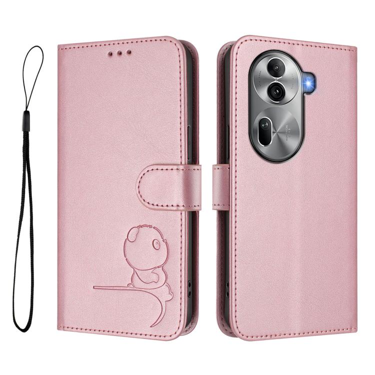 Litter Panda Embossing RFID Leather Phone Case with Lanyard, For OPPO Reno11 Pro 5G Global, For OPPO Find X7 Ultra, For OPPO A58 4G Global, For OPPO Reno10 / Reno10 Pro Global, For OPPO A78 4G Global, For OPPO Find X8 Pro, For OPPO A78 5G Global / A1x ...