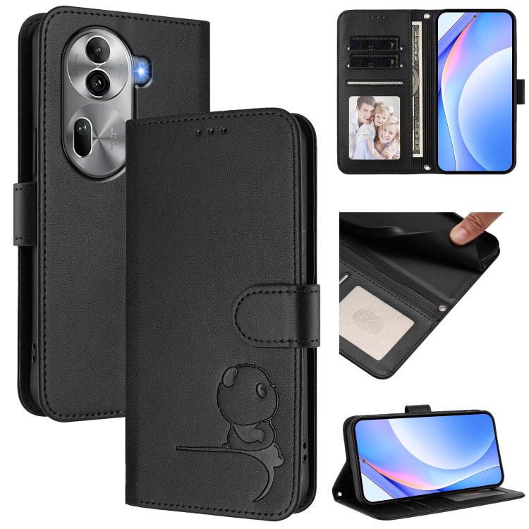 Litter Panda Embossing RFID Leather Phone Case with Lanyard, For OPPO Reno11 Pro 5G Global, For OPPO Find X7 Ultra, For OPPO A58 4G Global, For OPPO Reno10 / Reno10 Pro Global, For OPPO A78 4G Global, For OPPO Find X8 Pro, For OPPO A78 5G Global / A1x ...