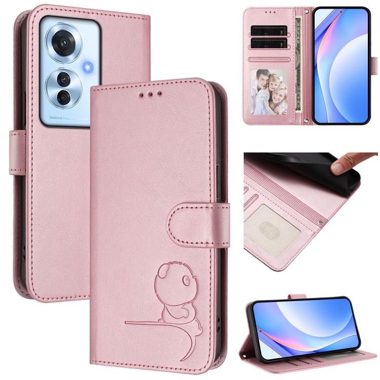 Litter Panda Embossing RFID Leather Phone Case with Lanyard, For OPPO K12x 5G Global, For OPPO Reno12 Pro 5G Global, For OPPO Reno12 5G Global, For OPPO A2 Pro 5G / F27 Pro / F27 Pro+, For OPPO A60 4G Global, For OPPO Reno11 F 5G Global, For OPPO Find ...