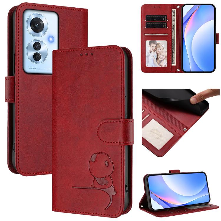 Litter Panda Embossing RFID Leather Phone Case with Lanyard, For OPPO K12x 5G Global, For OPPO Reno12 Pro 5G Global, For OPPO Reno12 5G Global, For OPPO A2 Pro 5G / F27 Pro / F27 Pro+, For OPPO A60 4G Global, For OPPO Reno11 F 5G Global, For OPPO Find ...