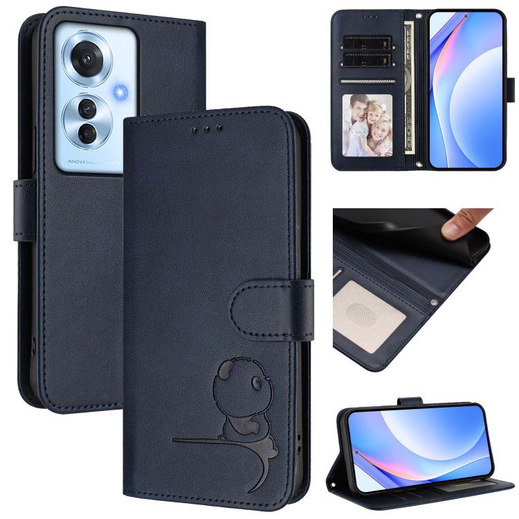 Litter Panda Embossing RFID Leather Phone Case with Lanyard, For OPPO K12x 5G Global, For OPPO Reno12 Pro 5G Global, For OPPO Reno12 5G Global, For OPPO A2 Pro 5G / F27 Pro / F27 Pro+, For OPPO A60 4G Global, For OPPO Reno11 F 5G Global, For OPPO Find ...