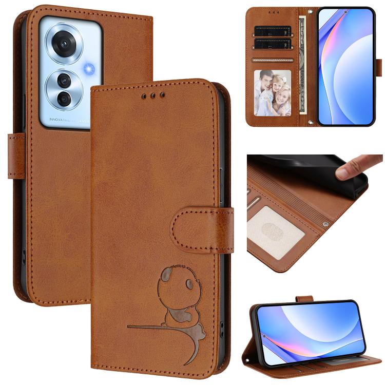 Litter Panda Embossing RFID Leather Phone Case with Lanyard, For OPPO K12x 5G Global, For OPPO Reno12 Pro 5G Global, For OPPO Reno12 5G Global, For OPPO A2 Pro 5G / F27 Pro / F27 Pro+, For OPPO A60 4G Global, For OPPO Reno11 F 5G Global, For OPPO Find ...