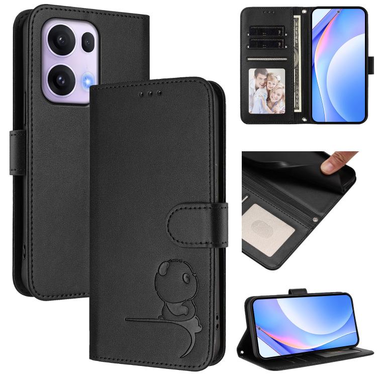 Litter Panda Embossing RFID Leather Phone Case with Lanyard, For OPPO F29 Pro 5G Global, For OPPO F29 5G Global, For OPPO Reno13 Pro 5G Global, For OPPO Reno13 5G Global, For OPPO Find X8, For OPPO A3x 4G / 5G, For OPPO A80 5G EU / A3 Pro 5G Global    ...
