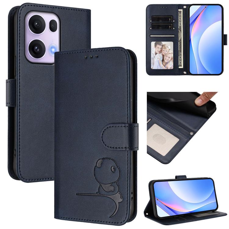 Litter Panda Embossing RFID Leather Phone Case with Lanyard, For OPPO F29 Pro 5G Global, For OPPO F29 5G Global, For OPPO Reno13 Pro 5G Global, For OPPO Reno13 5G Global, For OPPO Find X8, For OPPO A3x 4G / 5G, For OPPO A80 5G EU / A3 Pro 5G Global    ...