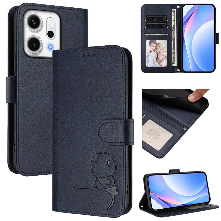Litter Panda Embossing RFID Leather Phone Case with Lanyard, For OPPO Reno14 F / Reno14 5G Global, For OPPO A79 5G Global, For OPPO A5x 4G / 5G Global, For OPPO A5 5G Global, For OPPO Reno14 Pro 5G Global, For OPPO Find X8s 5G, For OPPO Find X8 Ultra 5...