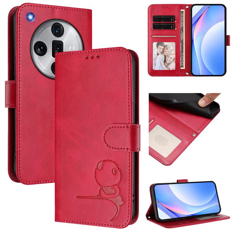 Litter Panda Embossing RFID Leather Phone Case with Lanyard, For OPPO Reno11 Pro 5G Global, For OPPO Find X7 Ultra, For OPPO A58 4G Global, For OPPO Reno10 / Reno10 Pro Global, For OPPO A78 4G Global, For OPPO Find X8 Pro, For OPPO A78 5G Global / A1x ...