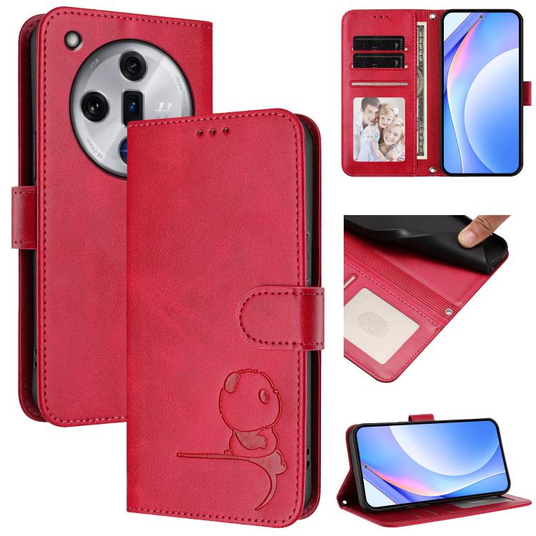 Litter Panda Embossing RFID Leather Phone Case with Lanyard, For OPPO K12x 5G Global, For OPPO Reno12 Pro 5G Global, For OPPO Reno12 5G Global, For OPPO A2 Pro 5G / F27 Pro / F27 Pro+, For OPPO A60 4G Global, For OPPO Reno11 F 5G Global, For OPPO Find ...
