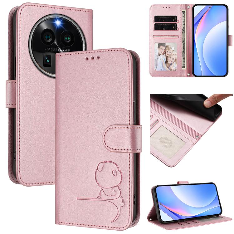 Litter Panda Embossing RFID Leather Phone Case with Lanyard, For OPPO Reno11 Pro 5G Global, For OPPO Find X7 Ultra, For OPPO A58 4G Global, For OPPO Reno10 / Reno10 Pro Global, For OPPO A78 4G Global, For OPPO Find X8 Pro, For OPPO A78 5G Global / A1x ...