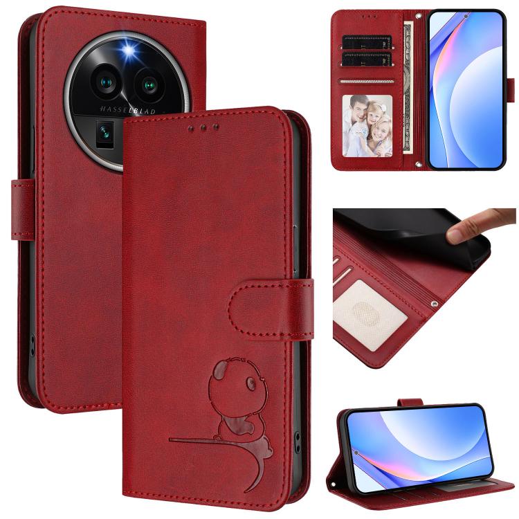 Litter Panda Embossing RFID Leather Phone Case with Lanyard, For OPPO Reno11 Pro 5G Global, For OPPO Find X7 Ultra, For OPPO A58 4G Global, For OPPO Reno10 / Reno10 Pro Global, For OPPO A78 4G Global, For OPPO Find X8 Pro, For OPPO A78 5G Global / A1x ...