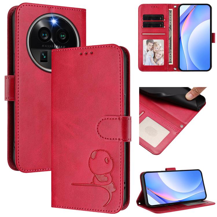 Litter Panda Embossing RFID Leather Phone Case with Lanyard, For OPPO Reno11 Pro 5G Global, For OPPO Find X7 Ultra, For OPPO A58 4G Global, For OPPO Reno10 / Reno10 Pro Global, For OPPO A78 4G Global, For OPPO Find X8 Pro, For OPPO A78 5G Global / A1x ...