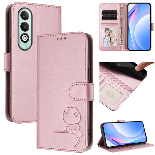 Litter Panda Embossing RFID Leather Phone Case with Lanyard, For OPPO K12x 5G Global, For OPPO Reno12 Pro 5G Global, For OPPO Reno12 5G Global, For OPPO A2 Pro 5G / F27 Pro / F27 Pro+, For OPPO A60 4G Global, For OPPO Reno11 F 5G Global, For OPPO Find ...
