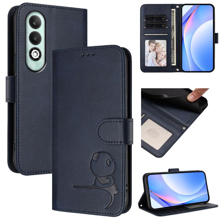 Litter Panda Embossing RFID Leather Phone Case with Lanyard, For OPPO K12x 5G Global, For OPPO Reno12 Pro 5G Global, For OPPO Reno12 5G Global, For OPPO A2 Pro 5G / F27 Pro / F27 Pro+, For OPPO A60 4G Global, For OPPO Reno11 F 5G Global, For OPPO Find ...
