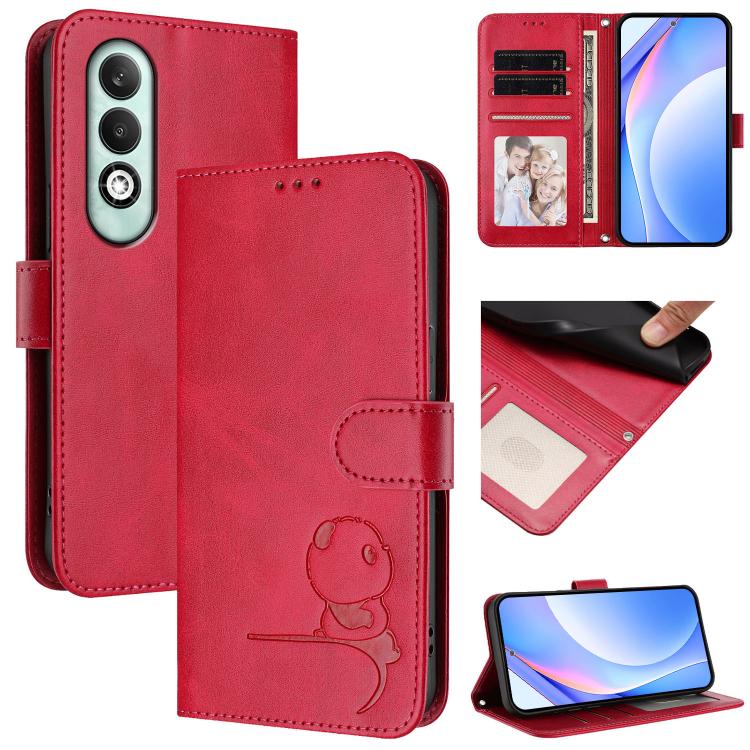 Litter Panda Embossing RFID Leather Phone Case with Lanyard, For OPPO K12x 5G Global, For OPPO Reno12 Pro 5G Global, For OPPO Reno12 5G Global, For OPPO A2 Pro 5G / F27 Pro / F27 Pro+, For OPPO A60 4G Global, For OPPO Reno11 F 5G Global, For OPPO Find ...