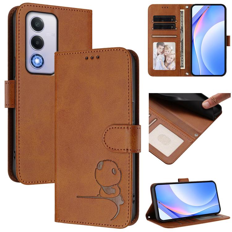 Litter Panda Embossing RFID Leather Phone Case with Lanyard, For OPPO F29 Pro 5G Global, For OPPO F29 5G Global, For OPPO Reno13 Pro 5G Global, For OPPO Reno13 5G Global, For OPPO Find X8, For OPPO A3x 4G / 5G, For OPPO A80 5G EU / A3 Pro 5G Global    ...