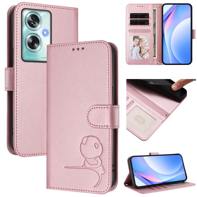 Litter Panda Embossing RFID Leather Phone Case with Lanyard, For OPPO Reno14 F / Reno14 5G Global, For OPPO A79 5G Global, For OPPO A5x 4G / 5G Global, For OPPO A5 5G Global, For OPPO Reno14 Pro 5G Global, For OPPO Find X8s 5G, For OPPO Find X8 Ultra 5...