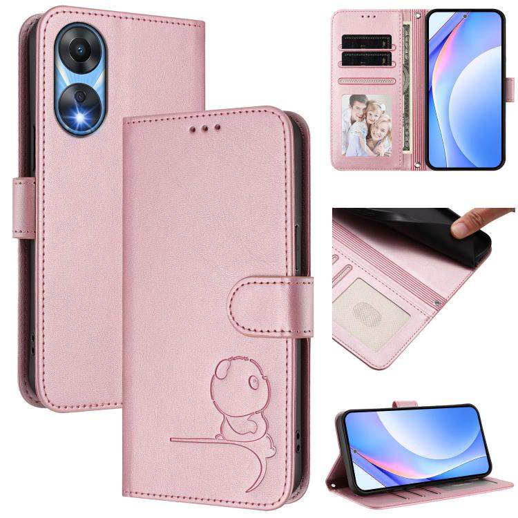 Litter Panda Embossing RFID Leather Phone Case with Lanyard, For OPPO Reno11 Pro 5G Global, For OPPO Find X7 Ultra, For OPPO A58 4G Global, For OPPO Reno10 / Reno10 Pro Global, For OPPO A78 4G Global, For OPPO Find X8 Pro, For OPPO A78 5G Global / A1x ...
