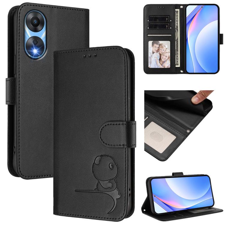 Litter Panda Embossing RFID Leather Phone Case with Lanyard, For OPPO Reno11 Pro 5G Global, For OPPO Find X7 Ultra, For OPPO A58 4G Global, For OPPO Reno10 / Reno10 Pro Global, For OPPO A78 4G Global, For OPPO Find X8 Pro, For OPPO A78 5G Global / A1x ...