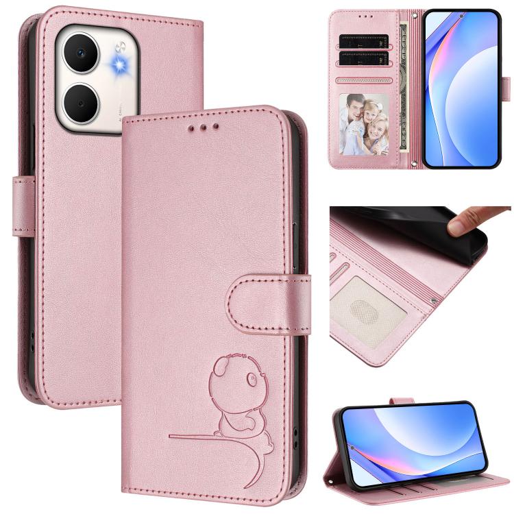 Litter Panda Embossing RFID Leather Phone Case with Lanyard, For OPPO Reno14 F / Reno14 5G Global, For OPPO A79 5G Global, For OPPO A5x 4G / 5G Global, For OPPO A5 5G Global, For OPPO Reno14 Pro 5G Global, For OPPO Find X8s 5G, For OPPO Find X8 Ultra 5...