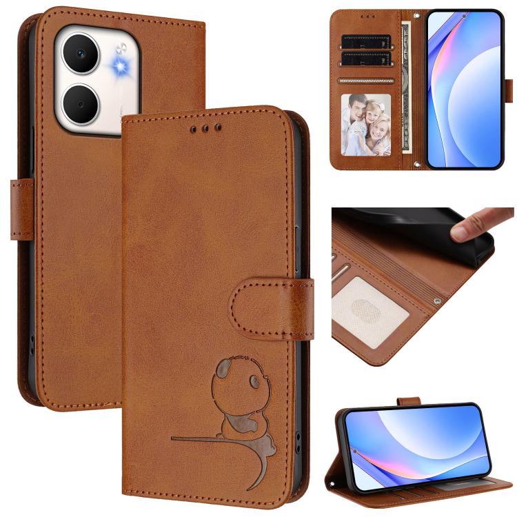 Litter Panda Embossing RFID Leather Phone Case with Lanyard, For OPPO Reno14 F / Reno14 5G Global, For OPPO A79 5G Global, For OPPO A5x 4G / 5G Global, For OPPO A5 5G Global, For OPPO Reno14 Pro 5G Global, For OPPO Find X8s 5G, For OPPO Find X8 Ultra 5...