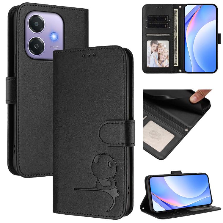 Litter Panda Embossing RFID Leather Phone Case with Lanyard, For OPPO F29 Pro 5G Global, For OPPO F29 5G Global, For OPPO Reno13 Pro 5G Global, For OPPO Reno13 5G Global, For OPPO Find X8, For OPPO A3x 4G / 5G, For OPPO A80 5G EU / A3 Pro 5G Global    ...