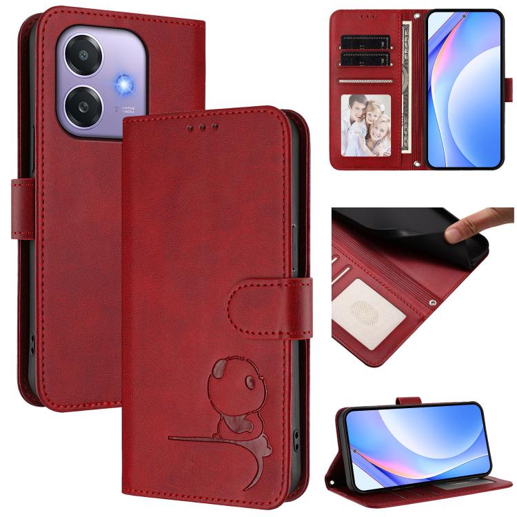 Litter Panda Embossing RFID Leather Phone Case with Lanyard, For OPPO F29 Pro 5G Global, For OPPO F29 5G Global, For OPPO Reno13 Pro 5G Global, For OPPO Reno13 5G Global, For OPPO Find X8, For OPPO A3x 4G / 5G, For OPPO A80 5G EU / A3 Pro 5G Global    ...