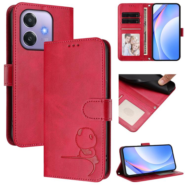 Litter Panda Embossing RFID Leather Phone Case with Lanyard, For OPPO F29 Pro 5G Global, For OPPO F29 5G Global, For OPPO Reno13 Pro 5G Global, For OPPO Reno13 5G Global, For OPPO Find X8, For OPPO A3x 4G / 5G, For OPPO A80 5G EU / A3 Pro 5G Global    ...
