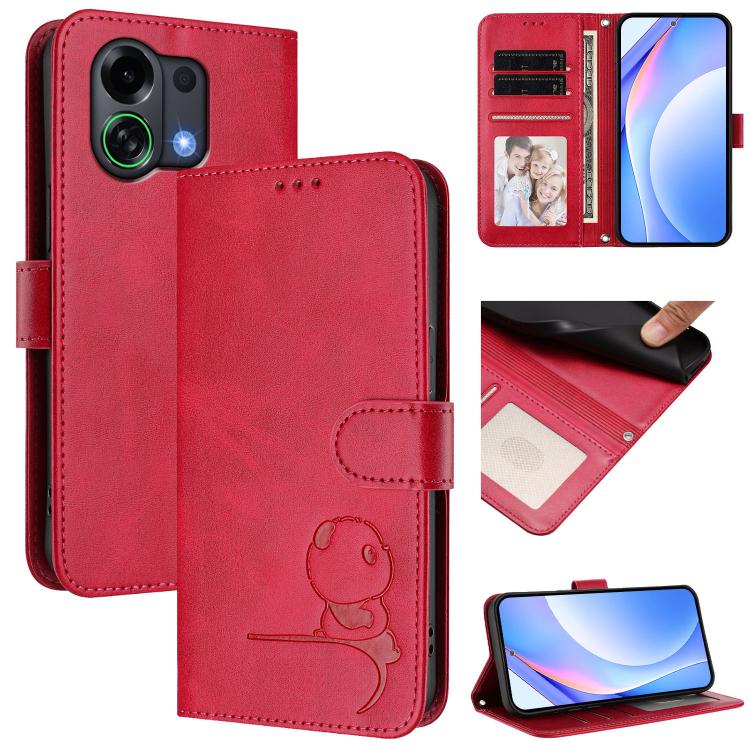 Litter Panda Embossing RFID Leather Phone Case with Lanyard, For OPPO Reno16 F / Reno16 FS 5G, For OPPO Reno16 / Reno16 Pro 5G Global, For OPPO Find X9s Pro, For OPPO Find X9 Ultra, For OPPO Find X9, For OPPO A6 GT 5G, For OPPO Find X9 Pro             ...