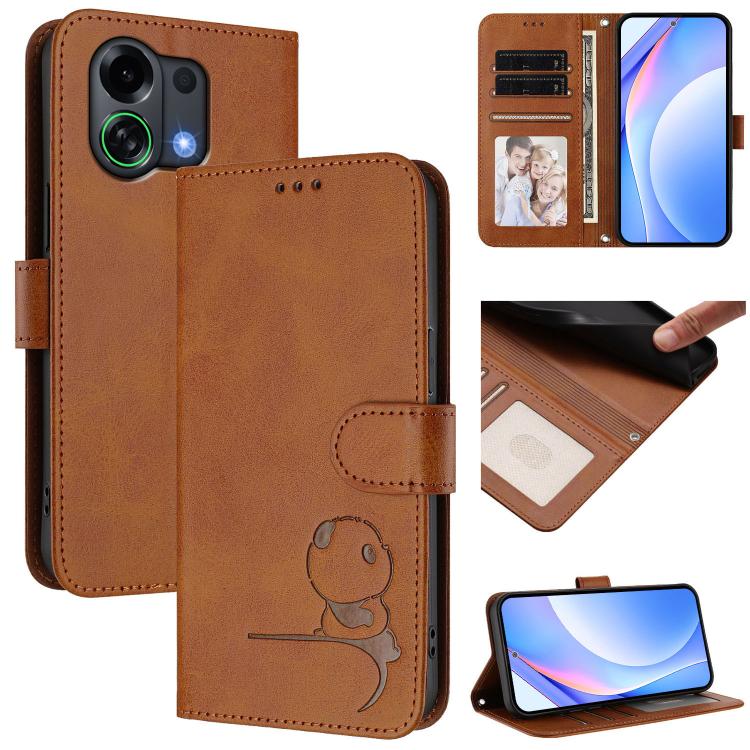Litter Panda Embossing RFID Leather Phone Case with Lanyard, For OPPO Reno16 F / Reno16 FS 5G, For OPPO Reno16 / Reno16 Pro 5G Global, For OPPO Find X9s Pro, For OPPO Find X9 Ultra, For OPPO Find X9, For OPPO A6 GT 5G, For OPPO Find X9 Pro             ...