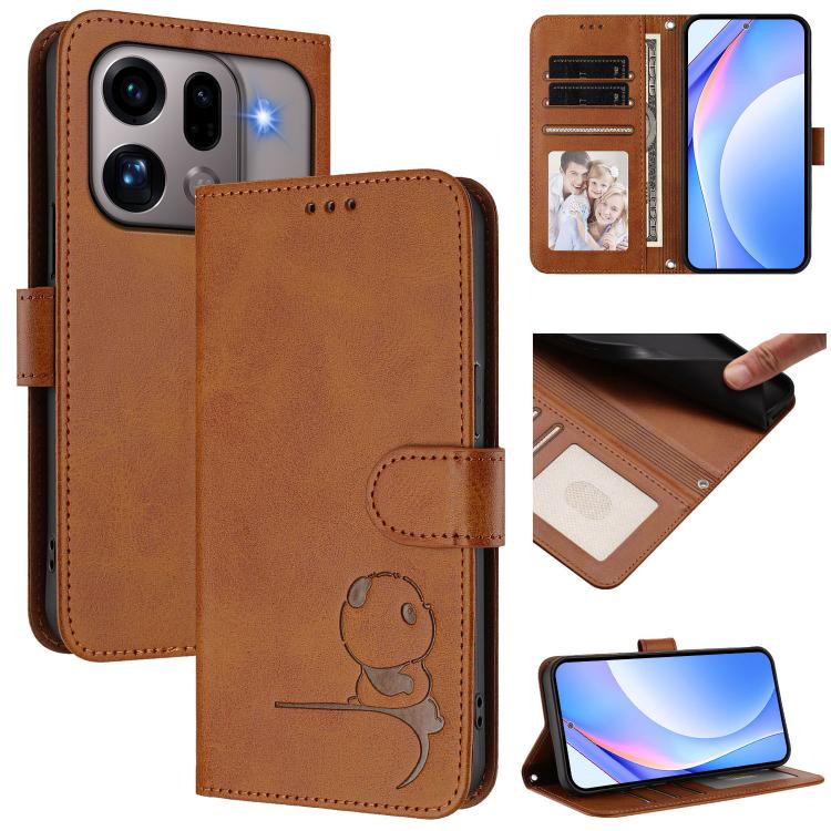 Litter Panda Embossing RFID Leather Phone Case with Lanyard, For OPPO Reno16 F / Reno16 FS 5G, For OPPO Reno16 / Reno16 Pro 5G Global, For OPPO Find X9s Pro, For OPPO Find X9 Ultra, For OPPO Find X9, For OPPO A6 GT 5G, For OPPO Find X9 Pro             ...