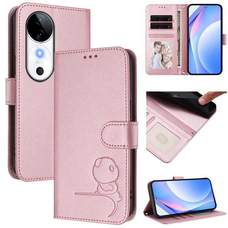 Litter Panda Embossing RFID Leather Phone Case with Lanyard, For vivo V40 / V40 Pro / T3 Ultra, For vivo iQOO Z9s Pro / T3 Pro India, For vivo Y03 / Y18 India / Y28s, For vivo V40 Lite 5G / V30e 5G, For vivo S19, For vivo Y28 4G, For vivo X100s        ...
