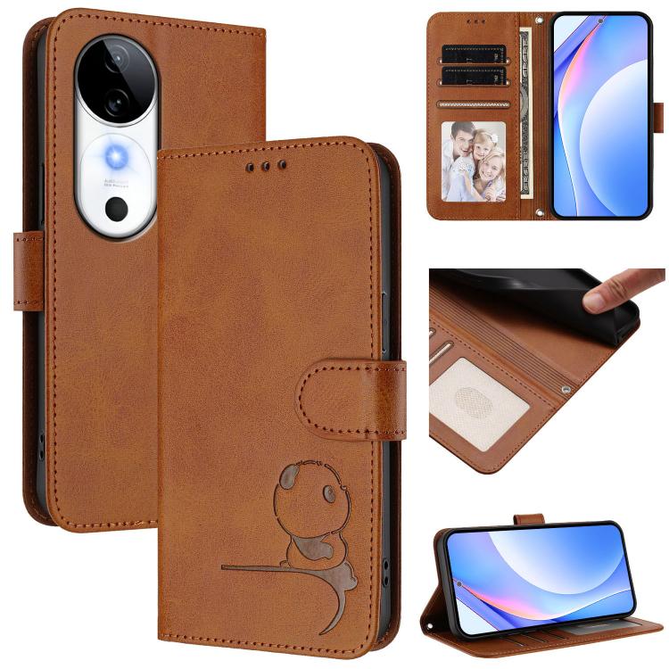Litter Panda Embossing RFID Leather Phone Case with Lanyard, For vivo V40 / V40 Pro / T3 Ultra, For vivo iQOO Z9s Pro / T3 Pro India, For vivo Y03 / Y18 India / Y28s, For vivo V40 Lite 5G / V30e 5G, For vivo S19, For vivo Y28 4G, For vivo X100s        ...