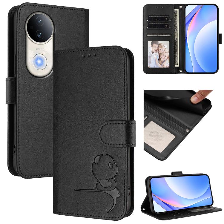 Litter Panda Embossing RFID Leather Phone Case with Lanyard, For vivo Y39 5G, For vivo Y29s 5G / Y04 5G, For vivo Y19s 4G / Y29 5G, For vivo S20, For vivo S20 Pro, For vivo Y300 / V40 Lite 5G IDN, For vivo X200 Pro mini, For vivo V40e / iQOO Z9s