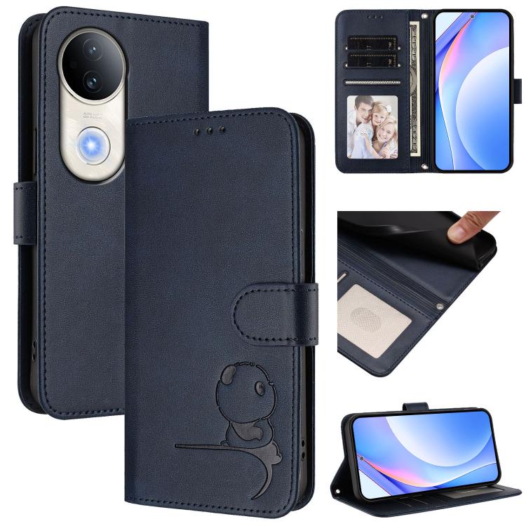 Litter Panda Embossing RFID Leather Phone Case with Lanyard, For vivo Y39 5G, For vivo Y29s 5G / Y04 5G, For vivo Y19s 4G / Y29 5G, For vivo S20, For vivo S20 Pro, For vivo Y300 / V40 Lite 5G IDN, For vivo X200 Pro mini, For vivo V40e / iQOO Z9s