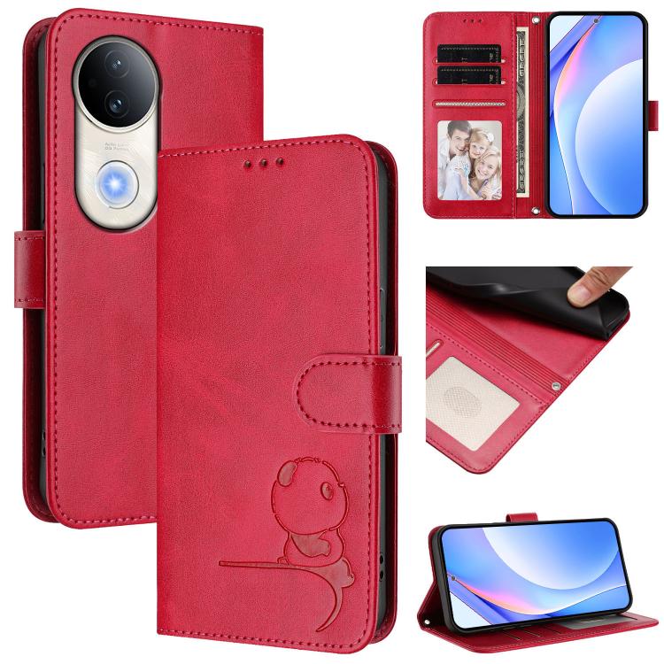 Litter Panda Embossing RFID Leather Phone Case with Lanyard, For vivo Y39 5G, For vivo Y29s 5G / Y04 5G, For vivo Y19s 4G / Y29 5G, For vivo S20, For vivo S20 Pro, For vivo Y300 / V40 Lite 5G IDN, For vivo X200 Pro mini, For vivo V40e / iQOO Z9s