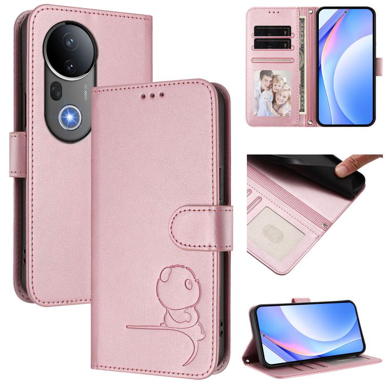 Litter Panda Embossing RFID Leather Phone Case with Lanyard, For vivo Y39 5G, For vivo Y29s 5G / Y04 5G, For vivo Y19s 4G / Y29 5G, For vivo S20, For vivo S20 Pro, For vivo Y300 / V40 Lite 5G IDN, For vivo X200 Pro mini, For vivo V40e / iQOO Z9s