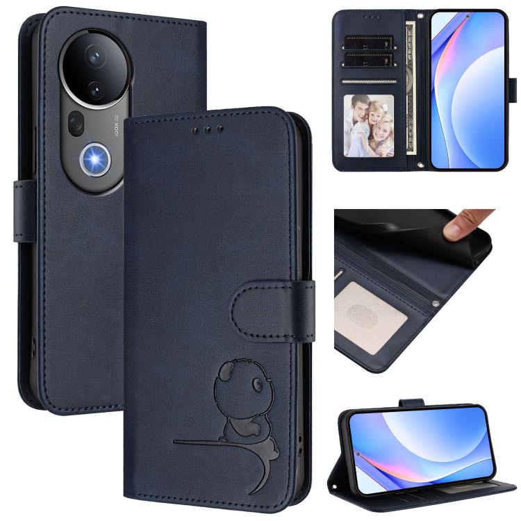 Litter Panda Embossing RFID Leather Phone Case with Lanyard, For vivo Y39 5G, For vivo Y29s 5G / Y04 5G, For vivo Y19s 4G / Y29 5G, For vivo S20, For vivo S20 Pro, For vivo Y300 / V40 Lite 5G IDN, For vivo X200 Pro mini, For vivo V40e / iQOO Z9s