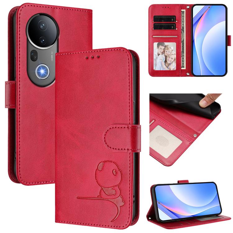 Litter Panda Embossing RFID Leather Phone Case with Lanyard, For vivo Y39 5G, For vivo Y29s 5G / Y04 5G, For vivo Y19s 4G / Y29 5G, For vivo S20, For vivo S20 Pro, For vivo Y300 / V40 Lite 5G IDN, For vivo X200 Pro mini, For vivo V40e / iQOO Z9s