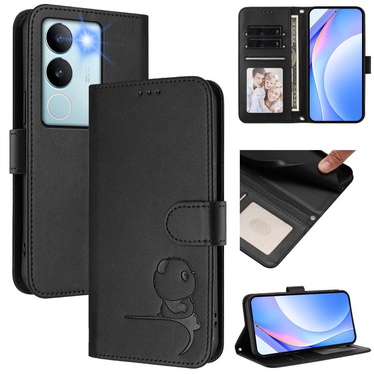 Litter Panda Embossing RFID Leather Phone Case with Lanyard, For vivo iQOO Z9x, For vivo iQOO Z9 / Z9 Turbo, For vivo V30 / V30 Pro, For vivo V29e / Y200 5G / V30 Lite 5G, For vivo Y36 5G / 4G / India, For vivo V29 / V29 Pro, For vivo Y17s             ...