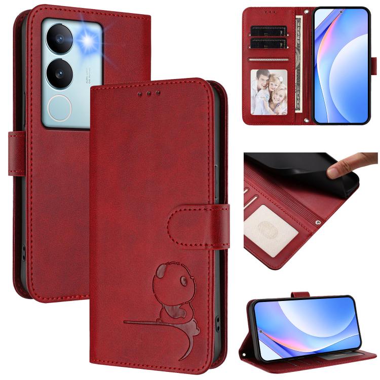 Litter Panda Embossing RFID Leather Phone Case with Lanyard, For vivo iQOO Z9x, For vivo iQOO Z9 / Z9 Turbo, For vivo V30 / V30 Pro, For vivo V29e / Y200 5G / V30 Lite 5G, For vivo Y36 5G / 4G / India, For vivo V29 / V29 Pro, For vivo Y17s             ...