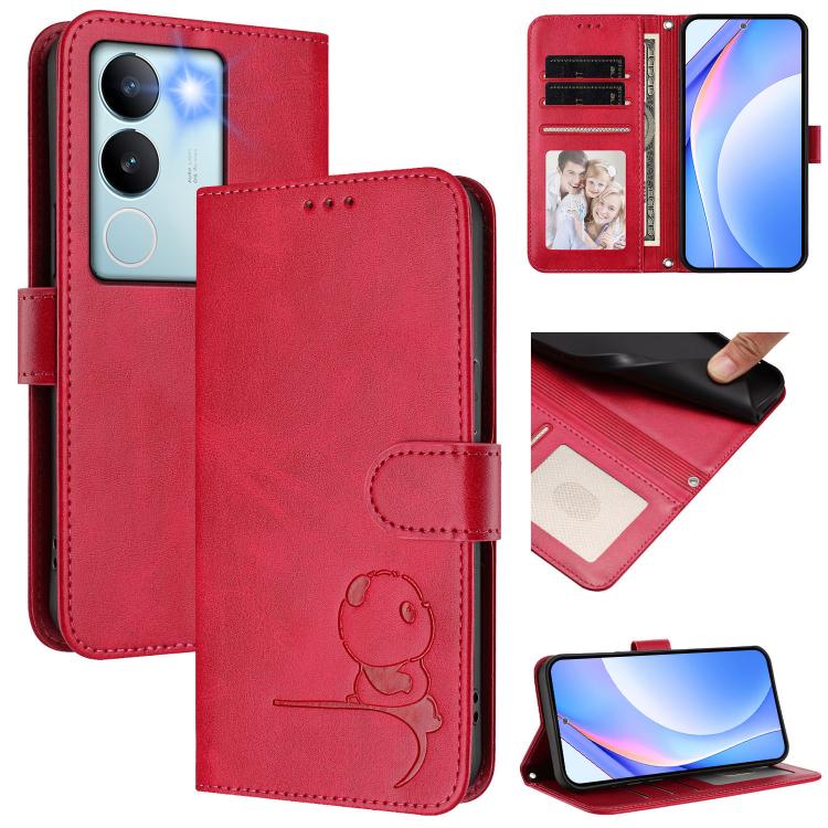 Litter Panda Embossing RFID Leather Phone Case with Lanyard, For vivo iQOO Z9x, For vivo iQOO Z9 / Z9 Turbo, For vivo V30 / V30 Pro, For vivo V29e / Y200 5G / V30 Lite 5G, For vivo Y36 5G / 4G / India, For vivo V29 / V29 Pro, For vivo Y17s             ...