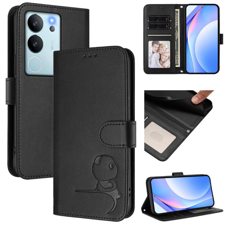 Litter Panda Embossing RFID Leather Phone Case with Lanyard, For vivo iQOO Z9x, For vivo iQOO Z9 / Z9 Turbo, For vivo V30 / V30 Pro, For vivo V29e / Y200 5G / V30 Lite 5G, For vivo Y36 5G / 4G / India, For vivo V29 / V29 Pro, For vivo Y17s             ...