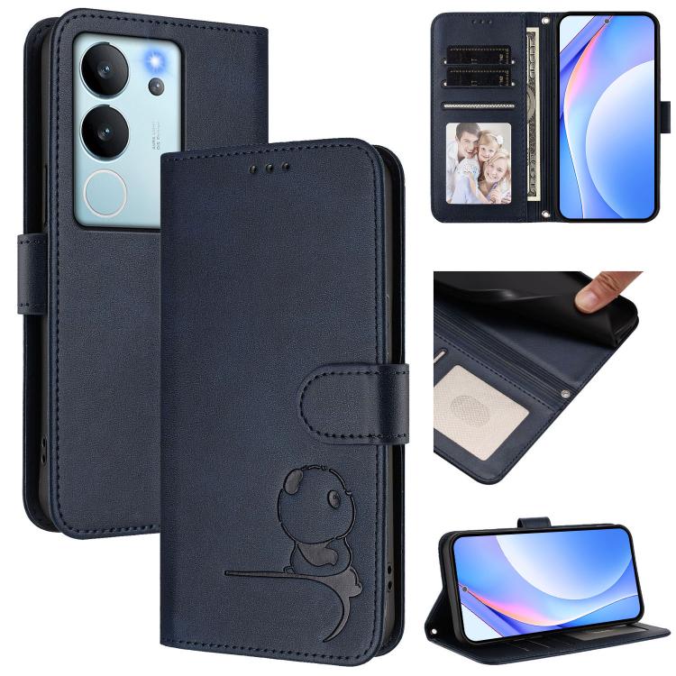 Litter Panda Embossing RFID Leather Phone Case with Lanyard, For vivo iQOO Z9x, For vivo iQOO Z9 / Z9 Turbo, For vivo V30 / V30 Pro, For vivo V29e / Y200 5G / V30 Lite 5G, For vivo Y36 5G / 4G / India, For vivo V29 / V29 Pro, For vivo Y17s             ...