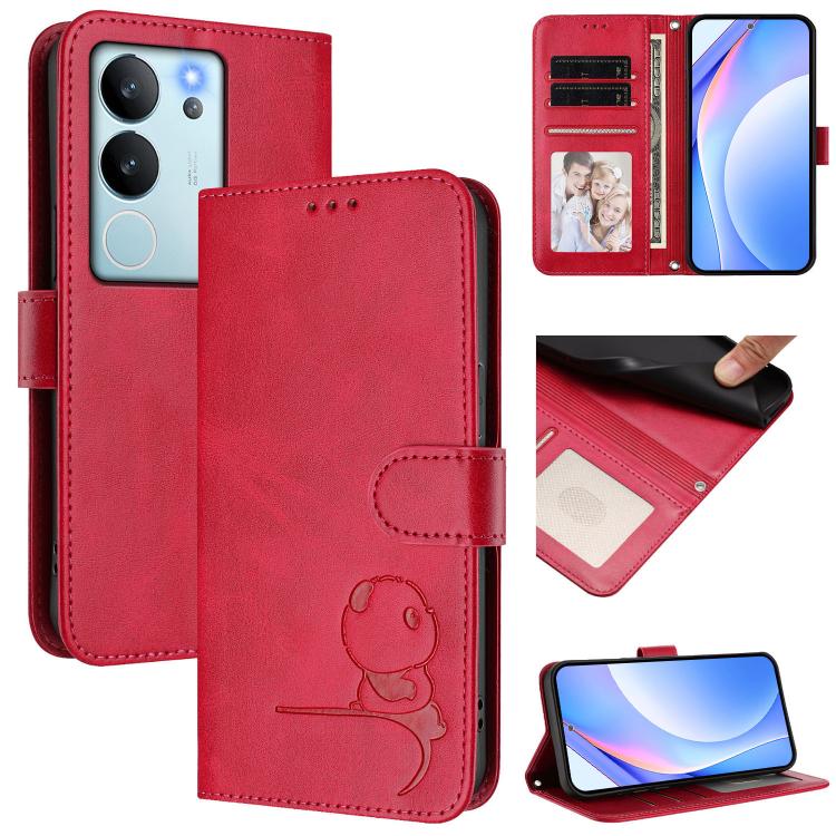 Litter Panda Embossing RFID Leather Phone Case with Lanyard, For vivo iQOO Z9x, For vivo iQOO Z9 / Z9 Turbo, For vivo V30 / V30 Pro, For vivo V29e / Y200 5G / V30 Lite 5G, For vivo Y36 5G / 4G / India, For vivo V29 / V29 Pro, For vivo Y17s             ...